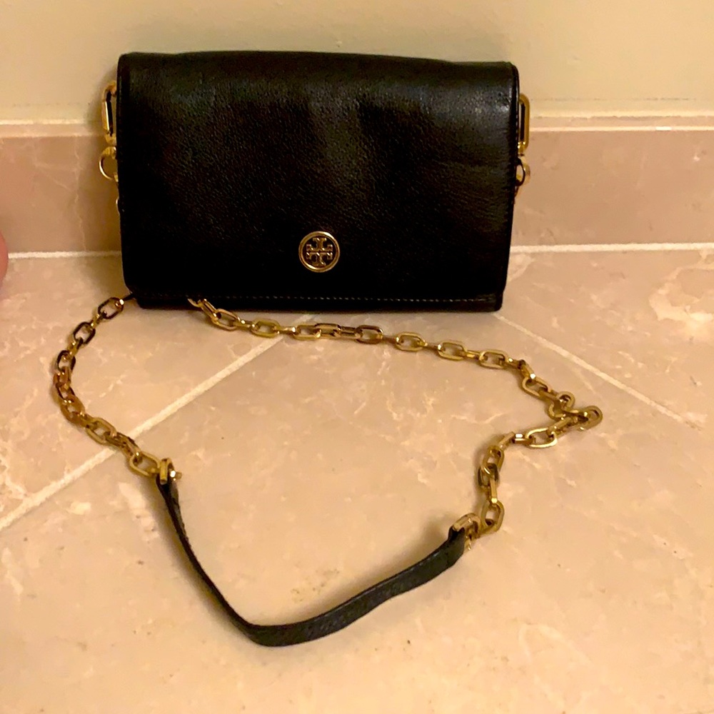 Tory Burch Black Leather Clutch
